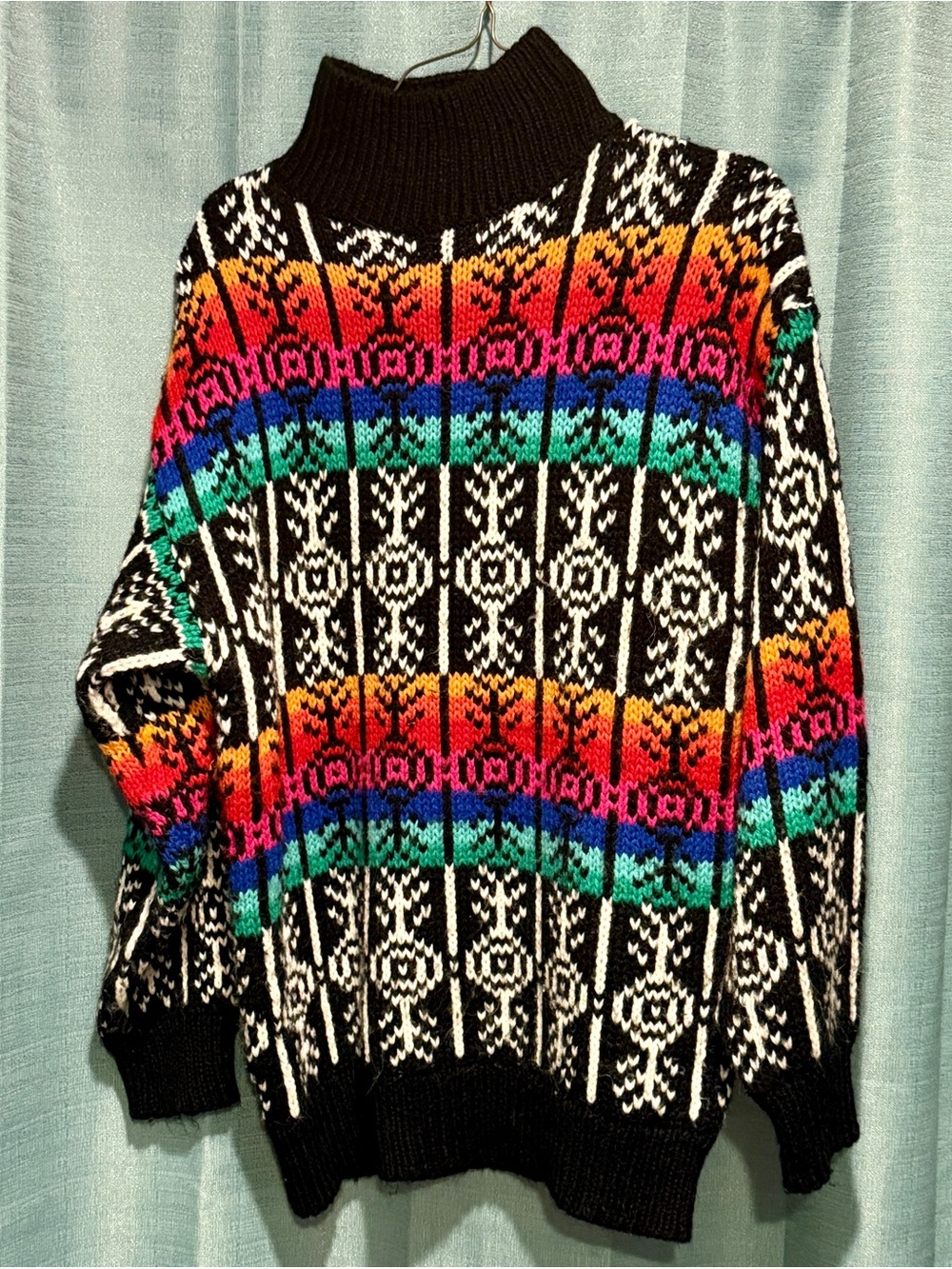 Vintage Ricki Rainbow Fair Isle Turtleneck Sweater